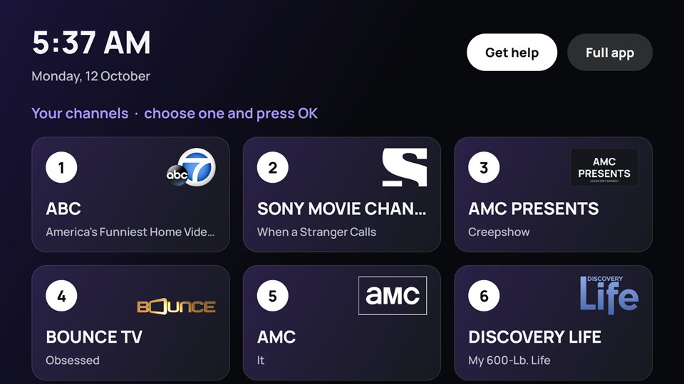 Easy Mode home screen