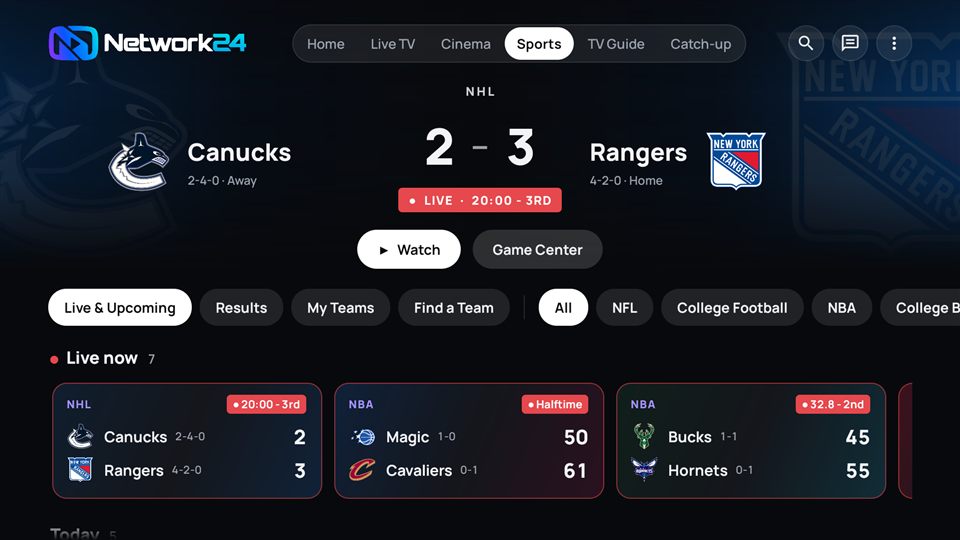 Live sports and scores